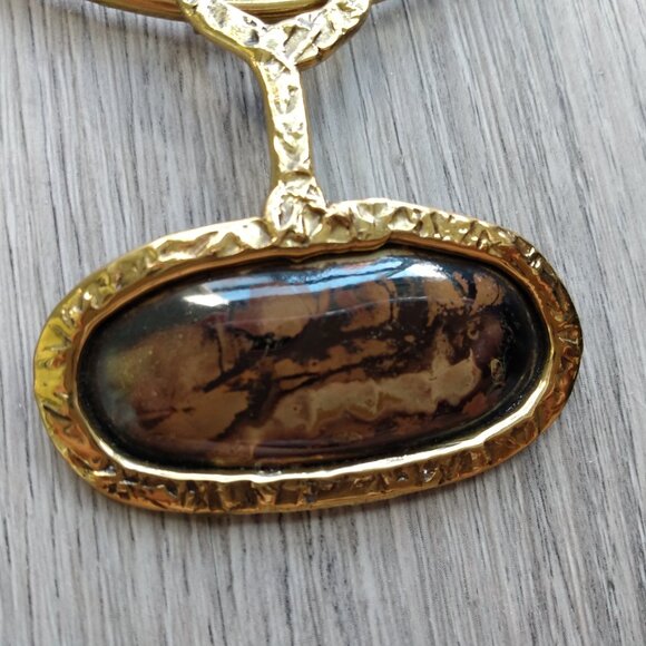 Statement Pendant Collar Necklace Choker Brass - Picture 3 of 13